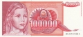 Yugoslavia From 1971 100,000 Dinara,  1. 5.1989